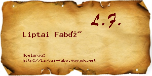 Liptai Fabó névjegykártya